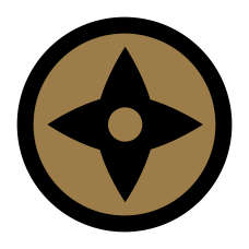 Ninja Star Sticker - gold and black